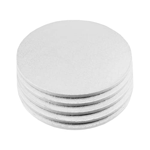 5x Cake Drum 30 cm SILBER rund (13 mm) - sehr stabil | dick | Cakeboard | Tortenuntersetzer | Tortenplatte | Kuchenuntersetzer | Tortenunterlage | Kuchenunterlage | Kuchenplatte | von Shantys Patisserie & Dessert