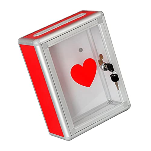 Sharplace Hochzeitskartenbox Vorschlagsbox Mehrzweck-Kartenempfangsbox Transparent mit Schloss Wandmontierte Spendenbox für Abschlussdekoration Umfrage, Oben von Sharplace