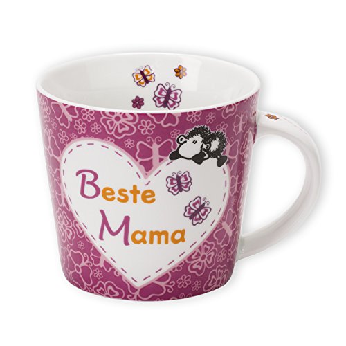 Sheepworld Tasse mit Spruch Beste Mama | Kaffeetasse mit Herz, Porzellan, Rosa | Geschenk für Mama, Muttertag, Geburtstag, Weihnachten | 43472 von Sheepworld