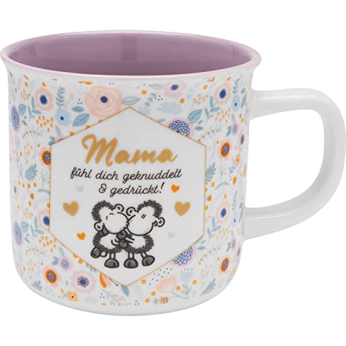 Sheepworld Tasse mit Spruch "Gedrückt Mama" | Kaffeetasse, Porzellan, 40 cl, Geschenkbox, Lila | Geschenk Mama, Muttertag, Weihnachten, Geburtstag | 47390 von Sheepworld