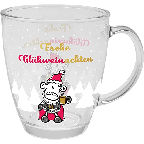 Sheepworld Glastasse Motiv "Glühwein" | Glas, Tasse in Geschenkbox, 35 cl, farbiger Druck | Tasse lustig, Tasse mit Spruch, Geschenk Weihnachten, Nikolaus, Advent | 51088 von Sheepworld