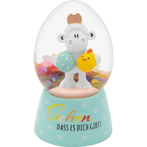 Sheepworld Traumkugel Motiv Schön | Schneekugel in Eierform, Höhe 7,5 cm, Polyresin, mit Glitter zum Schütteln | Geschenk Ostern, Osternest, Osterdeko | 48494 von Sheepworld