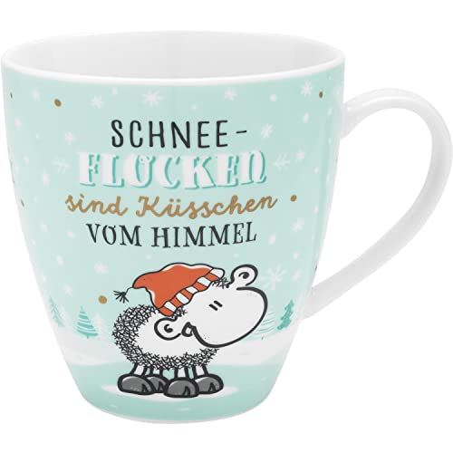 Sheepworld Tasse mit Motiv "Schneeflocken" | Porzellan, 450 ml | Kaffeetasse mit Wintermotiv, Mehrfarbig, Tasse mit Spruch | Geschenk Winter | 49938 von Sheepworld