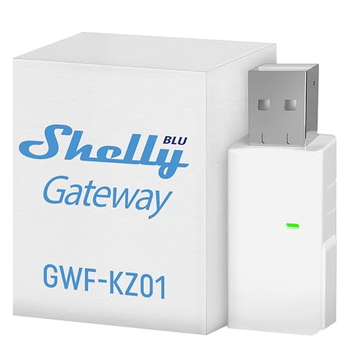 Shelly BLU Gateway | Bluetooth-WLAN-Gateway in einem USB-A-Dongle | Hausautomation | Kompatibel mit Alexa & Google Home | iOS Android App | Kabellos von Shelly