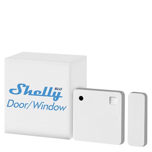 Shelly Blu Door/Window Weiß | Bluetooth betriebener Tür- & Fenstersensor | iOS Android App | Langlebige Batterie | Lux- und Neigungswinkelmessung | Individuelle Aktivierungsszenen erstellen von Shelly