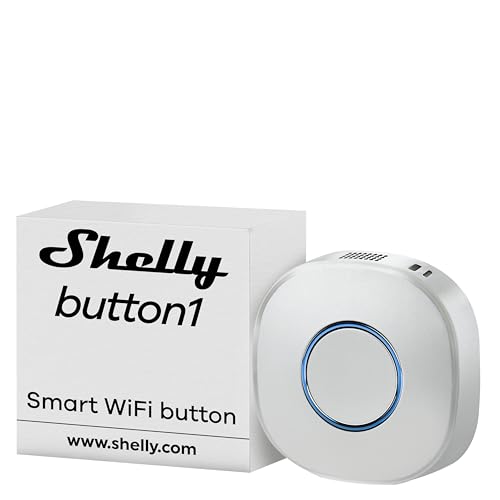 Shelly Button1 | WiFi weiß Smart Button | Hausautomation | iOS Android App | LED-Anzeige | Fernsteuerung und Aktivierung/Deaktivierung verschiedener Geräte ohne Mobiltelefon | Steuerung von Lichtern von Shelly