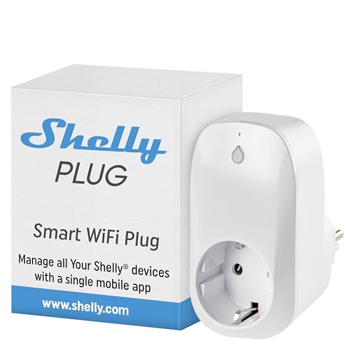 Shelly Plug | WLAN-gesteuerter Stecker 16A mit Stromüberwachung | iOS Android App | Alexa und Google Home kompatibel | Intelligente benutzerdefinierte Szenen erstellen | Integrierter Countdown-Timer von Shelly