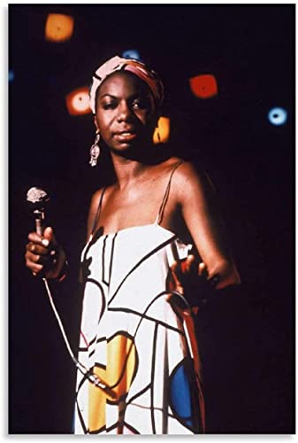 Shenywell Bilder Wohnzimmer Modern Legendäre Sängerin Nina Simone Kunstposter und WandkunstbildModerne Familie Schlafzimmer Dekor Poster 30x40cm Kein Rahmen von Shenywell