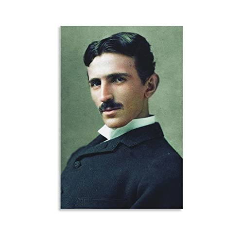Shenywell Bilder Wohnzimmer Modern Nikola Tesla, Raumdekoration, Wandkunst für Kinderzimmer, Schlafzimmer, Heimdekoration, Musikposter 30x40cm Kein Rahmen von Shenywell