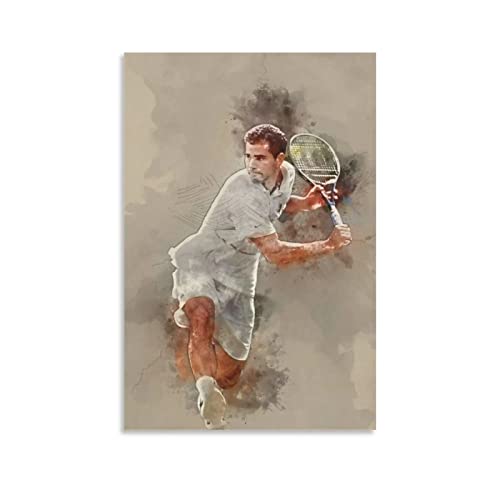 Shenywell Bilder Wohnzimmer Modern Pete Sampras Poster auf Bilder für Schlafzimmer, Geschenke, Dekor für Männer und Frauen, 30x40cm Kein Rahmen von Shenywell