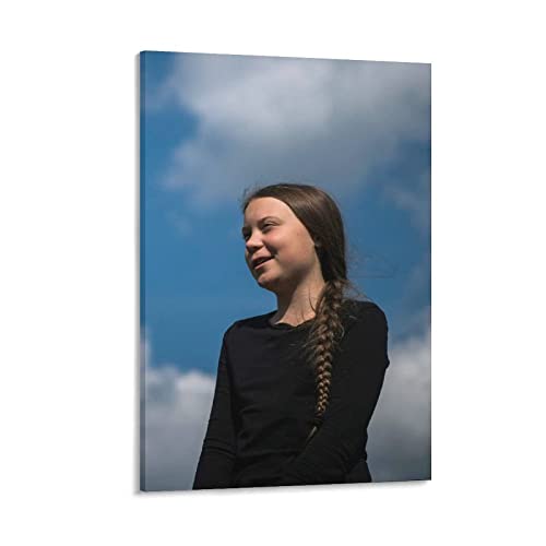Shenywell Bilder Wohnzimmer Modern The Climate Activist Greta Thunberg Smile Hanging Photo Gift Idea Decor Home Posters Artworks 30x40cm Kein Rahmen von Shenywell