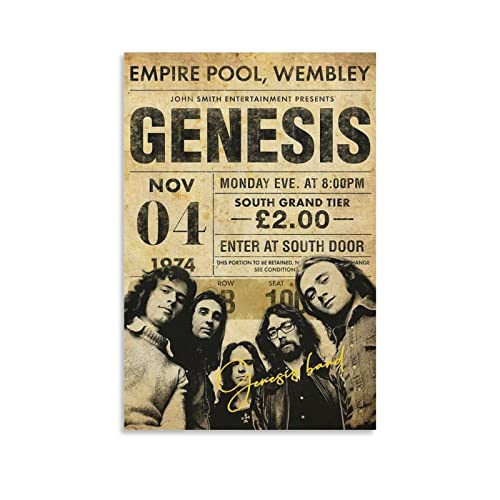 Shenywell Wanddeko Poster Genesis Band Poster, Leinwand-Kunstposter und Wandkunst, Bilddruck, modernes Familien-Schlafzimmer-Dekor-Poster 30x40cm Kein Rahmen von Shenywell