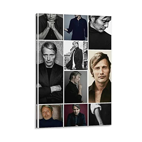 Wanddeko Poster Dänischer Schauspieler Mads Mikkelsen Poster und Wandkunst modernes Familienschlafzimmer-Dekor 30x40cm Kein Rahmen von Shenywell