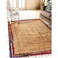 Teppiche-Jute Teppich-100% Natürliche Baumwolle Jutefaser Teppich-Boho Teppich-Chindi Teppich-Quadratteppich-Yoga Mediation von ShineyFeatherUK