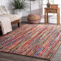 TeppicheMulticolor Bodenteppich - Handgemachter Natürlicher Jute Teppich-Boho Teppich-Yoga Meditation Teppiche-Eco Friendly Rugs-Jute von ShineyFeatherUK