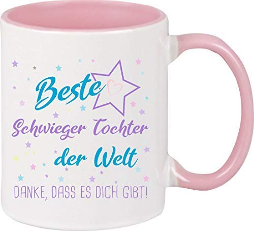 ShirtInStyle Kaffeetasse, Beste Schwiegertochter der Welt Danke, dass es dich gibt! Kaffeepott, Tasse. Farbe rosa von ShirtInStyle