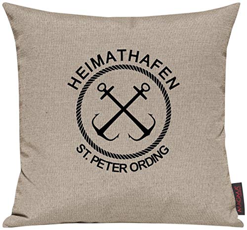 Shirtinstyle Sofakissen Heimathafen St. Peter Ording, Kissen, Meer, Heimatort, Stadt, Urlaub, Größe 40 x 40cm, Farbe Taupe Shirtinstyle Sofakissen Heimathafen St. Peter Ording, Kissen, Meer, Heimatort, Stadt, Urlaub, Größe 40 x 40cm, Farbe Taupe von Shirtinstyle