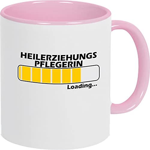 ShirtInStyle Kaffeepott Kaffeetasse, Loading Heilerziehungspflegerin, Ausbildung Abschluss Job Kollegen, Spruch Sprüche, Teetasse, Farbe Rosa von ShirtInStyle