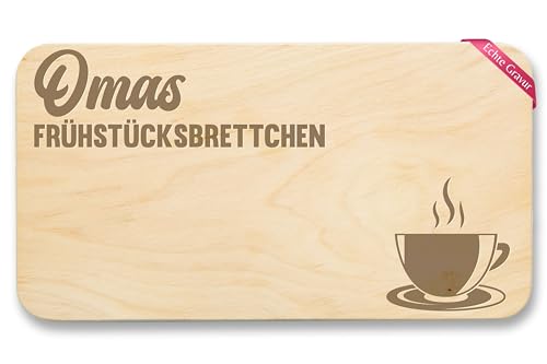 Holz - Frühstücksbrett - Omas Frühstücksbrettchen Geschenk Ideen Oma Weihnachten Omi Geschenke Großmutter - 22x12 - Holz - für großmütter zum geburtstag beste brett praktisch essensbrett von Shirtracer