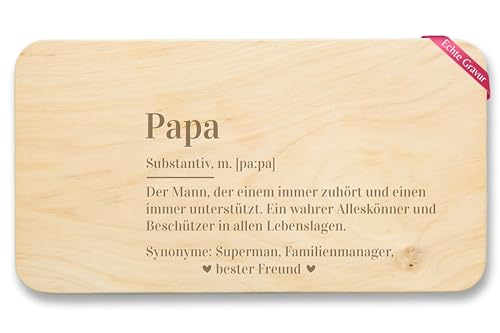 Frühstücksbrettchen Holz - Frühstücksbrett - Papa Definition Vater Geschenk Papi Geschenkidee Papas Weihnachten Geburtstag - 22x12 - Holz - geschenke fuer vatertag vatertagsgeschenk brettchen von Shirtracer