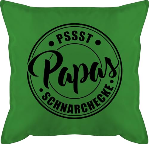 Kissen 50x50 - zum Vatertag - Papas Schnarchecke Badge I Papa Geschenk I Geburtstag Weihnachten - 50 x 50 cm - Grün - papatag Geschenkideen Vatertagsgeschenk Daddy schnarchplatz zierkissen von Shirtracer