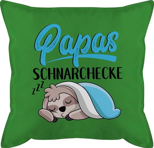 Kissen 50x50 - Geschenk zum Vatertag - Papas Schnarchecke - Faultier Vatertagsgeschenk - 50 x 50 cm - Grün - Weihnachten für Papa vatertahsgeschenke schnarch kissenhülle vatertgsgeschenk Daddy von Shirtracer