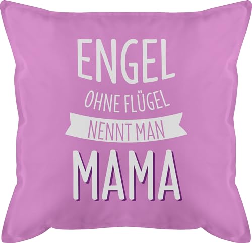 Kissen 50x50 - Engel ohne Flügel nennt man Mama - 50 x 50 cm - Pink - muttertgs für mutter zum muttertag personalisiert mothers day gift geschenke tag besondere schöne geschenk lieben 2024 die von Shirtracer