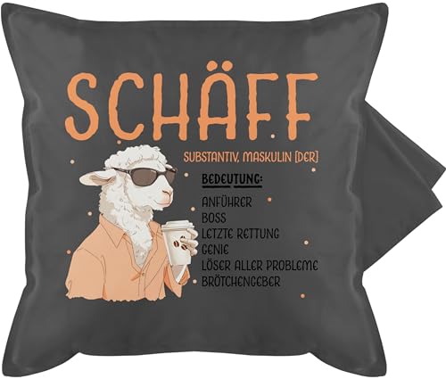 Shirtracer Kissenbezug - Beruf Deko Kissen Job - Schäff - Geschenk Chef Leiter Vorgesetzter Anführer Lustig Witzig Weihnachten - 50 x 50 cm - Grau - kissenhüllen Geschenke für lustige vorgesetzte von Shirtracer