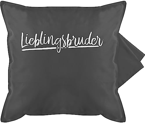 Kissenbezug - Bruder - Kissen - Lieblingsbruder - 50 x 50 cm - Grau - brüder geschenk geschenke für zu weihnachten geschenkidee geburtstag den geschwister einen fuer bester meinen besten seinen von Shirtracer