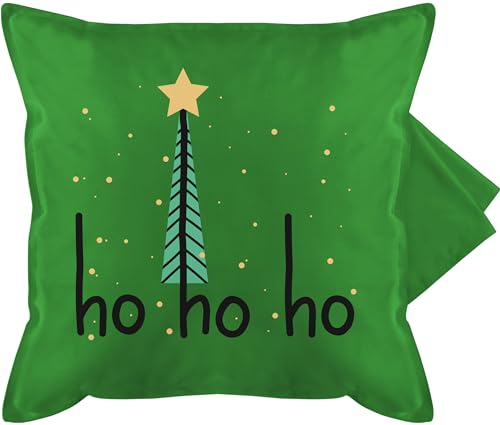 Kissenbezug - Weihnachtskissen Christmas Geschenke - Ho ho ho Motiv - 50 x 50 cm - Grün - bezug weihnachten xmas kissenhülle bezüge weihnachtsmotiven kissen weihnachtsmotive pillow weihnachtliche von Shirtracer