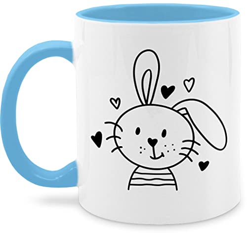 Tasse Tassen 325ml - Ostergeschenke - Hasen Schlappohr Osterhase - 325 ml - Hellblau - ostermotiv scribble hase ostern kleinigkeit osterüberraschung ostermotive easter ostersachen osterhasen von Shirtracer