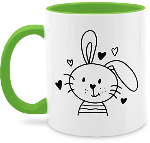 Tasse Tassen 325ml - Ostergeschenke - Hasen Schlappohr Osterhase - 325 ml - Hellgrün - frohe ostern scribble hase ostermotiv oster kleinigkeit mit osterüberraschungen osterkleinigkeiten von Shirtracer