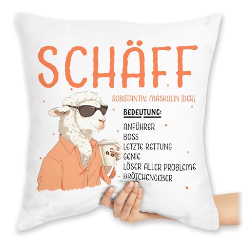 Shirtracer Kissen 40x40 Zierkissen - Beruf Deko Job - Schäff - Geschenk Chef Leiter Vorgesetzter Anführer Lustig Witzig Weihnachten - 40 x 40 cm - Weiß von Shirtracer