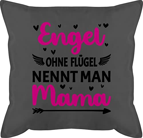 Kissen 50x50 - Engel ohne Flügel nennt Man Mama - 50 x 50 cm - Grau - Fuer Mutter mütter Geschenke besten Mamas Mami Geschenk Mothers Mother muttertaggeschenke mamatags Mum Muttertag 2024 von Shirtracer