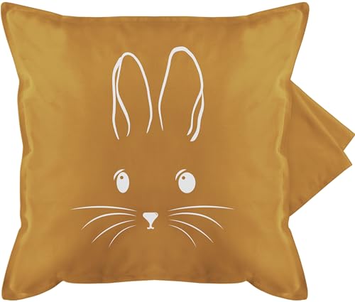 Shirtracer Kissenbezug - Osterkissen - Hasen Kopf Simple weiß - 50 x 50 cm - Gelb - Frohe Ostern kleinigkeit Geschenk hase osterideen ostergeschenke Erwachsene osterkleinigkeiten kissenhülle von Shirtracer