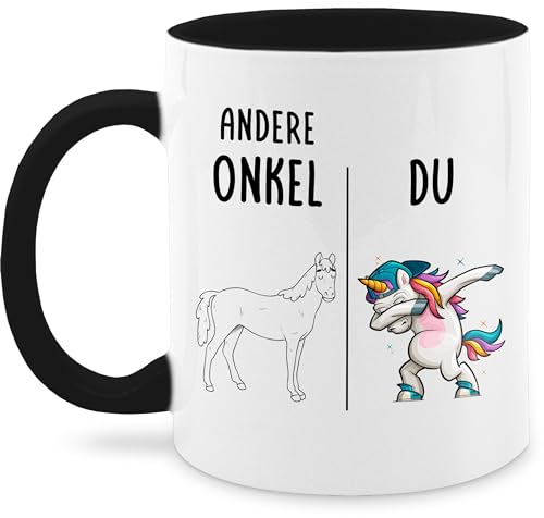 Tasse Tassen 325ml - Andere Onkel Dabbing Einhorn | Onkel Geschenk für Onkel Weihnachten | Geschenk für den Besten Onkel | Cooler Onkel Geschenk - 325 ml - Schwarz von Shirtracer