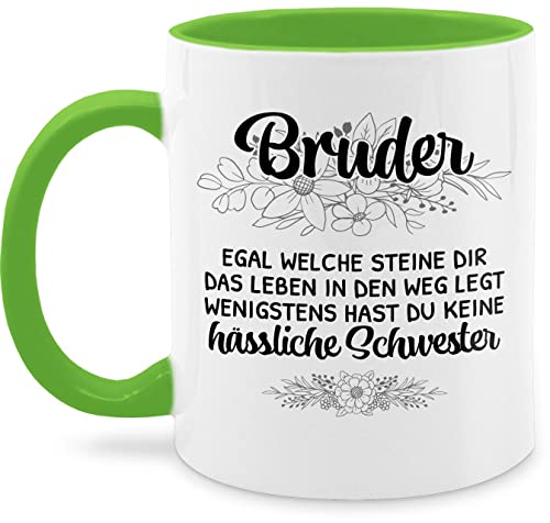 Tasse Tassen 325ml - Geschenk Schwester für Bruder - Wenigstens hast du keine hässliche Schwester - Witzige Geschenkidee Bruder - 325 ml - Hellgrün - brüder zu weihnachten und von von Shirtracer