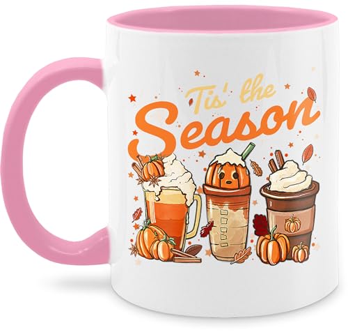 Tasse Tassen 325ml - Halloween - Pumpkin Kürbis Tis' the Season Herbst - 325 ml - Rosa - gruselig tis mug helloween cup hellowee haloween outfits gruseliges happy gruselige von Shirtracer