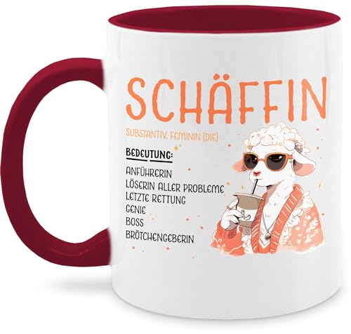 Tasse Tassen 325ml - Job & Beruf - Schäffin - Chefin Geschenk Anführerin Leiterin Vorgesetzte Lustig Witzig Weihnachten - 325 ml - Bordeauxrot - kaffeebecher häferl kaffeetasse groß cafe von Shirtracer