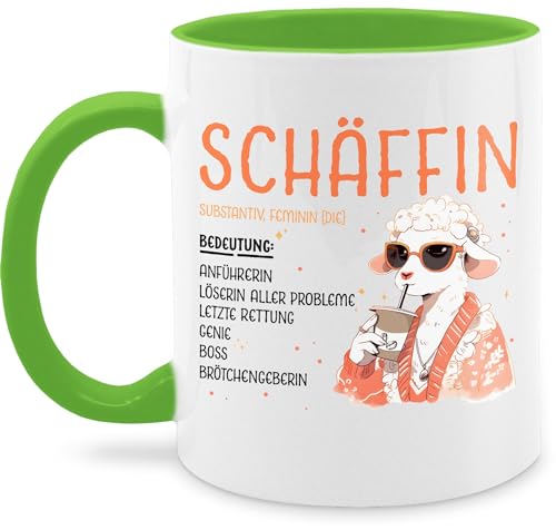 Tasse Tassen 325ml - Job & Beruf - Schäffin - Chefin Geschenk Anführerin Leiterin Vorgesetzte Lustig Witzig Weihnachten - 325 ml - Hellgrün - kaffeebecher teetasse groß cafe mug kaffeetasse von Shirtracer