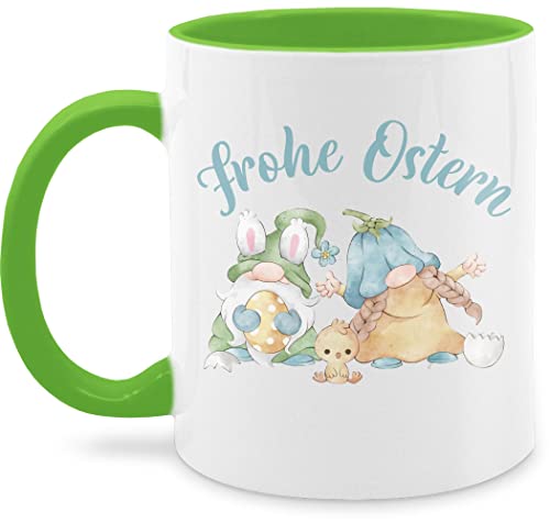 Tasse Tassen 325ml - Ostergeschenke - Frohe Ostern Gnome blau - 325 ml - Hellgrün - oster kleinigkeit easter osterhasen mit ostermotiv ostergeschenk osterartikel geschenk hase hasen ostermotiven von Shirtracer