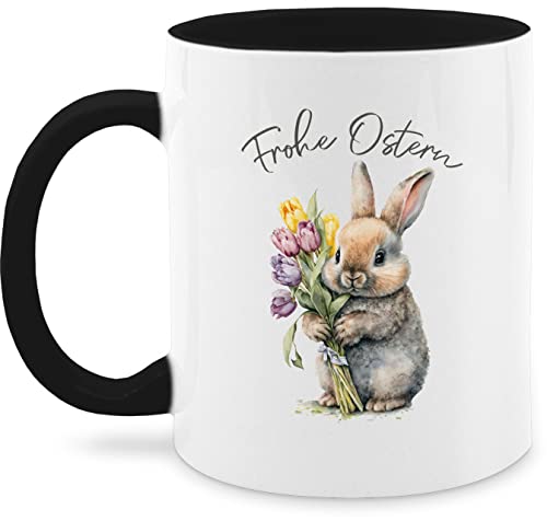 Tasse Tassen 325ml - Ostergeschenke - Frohe Ostern - Süßer Osterhase - 325 ml - Schwarz - geschenk hase oster kleinigkeit easter osterüberraschungen osterhasen ostermotive osterartikel von Shirtracer