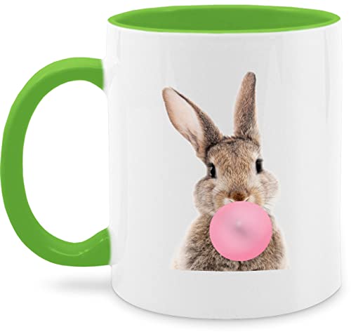 Tasse Tassen 325ml - Ostergeschenke - Hase - Kaugummi - 325 ml - Hellgrün - frohe ostern oster kleinigkeit easter osterhasen mit ostermotiv ostergeschenk osterartikel hasen ostermotiven ostermotive von Shirtracer