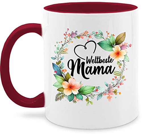 Tasse Tassen 325ml - Weltbeste Mama - Geschenk für Mutti Geschenkideen Mutter Best Mom Geburtstag Muttertag Weihnachten - 325 ml - Bordeauxrot - motherday mothers day gift mutertaggeschenk von Shirtracer