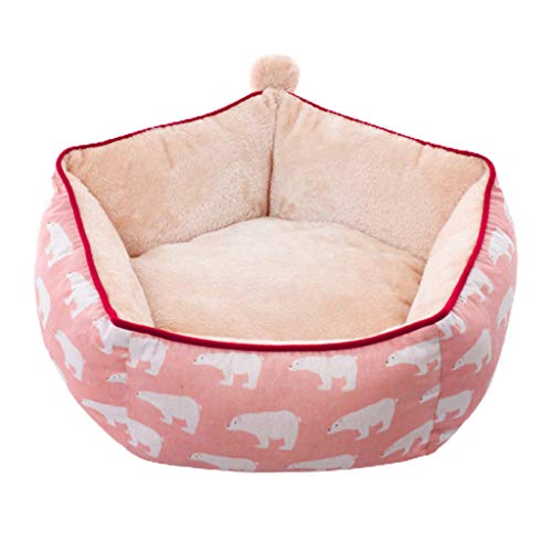for Creative Pentagonal Plush Pet Nest Warm Lovely Dog House for Cat Litter Pet von Shntig