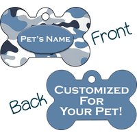 Doppelseitige Camo Pet Id Hundemarke | Blaue Personalisiert Für Dein Haustier von ShopInstaPets