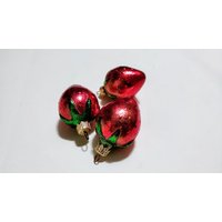 Christbaumschmuck Glas Erdbeere, Antik Weihnachtsschmuck, Weihnachtskugeln, Christbaumschmuck, Erdbeere Weihnachten, 1950Er Jahre von ShopVintageUA