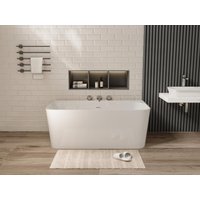 Halb freistehende Badewanne rechteckig - 216 L - 150 x 75 x 60 cm - Acryl - Weiß glänzend - ATESA von Shower & Design