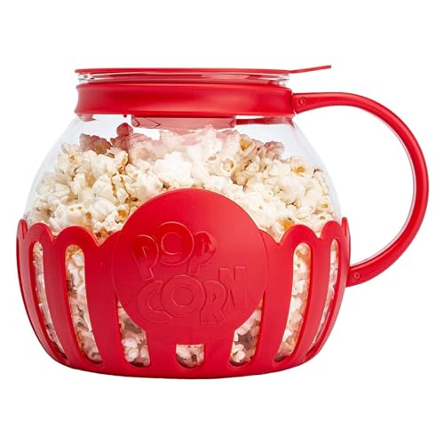 Popcorn Maker Popcorn Maschine, The Pop Pot Mikrowelle Borosilikatglas Schüssel & BPA Frei Popcorn Jar Gesund Fettfrei Movie-Style Popcorn Kalorienarm Spülmaschinenfest 2,25 Quart, Leicht zu reinigen von Shurzzesj