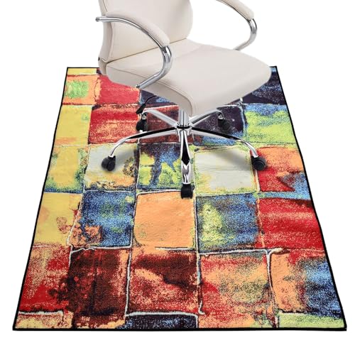 Bodenschutzmatte 90x120 cm für Hartböden – rutschfeste Stuhlunterlage für Bürostühle, Gaming und Schreibtischstühle – Ideal für Parkett und Laminat (gelb) von Shuyeon